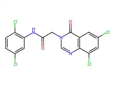 2-(6,8-Dichloro-4-oxo-3(4H)-quinazolinyl)-N-(2,5-dichlorophenyl)acetamide structure