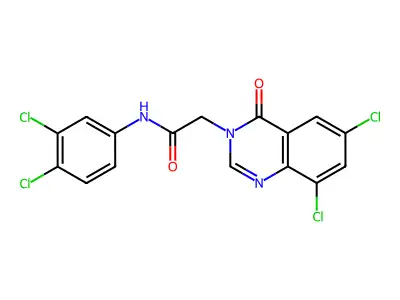 2-(6,8-Dichloro-4-oxo-3(4H)-quinazolinyl)-N-(3,4-dichlorophenyl)acetamide structure