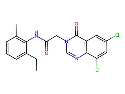 2-(6,8-Dichloro-4-oxo-3(4H)-quinazolinyl)-N-(2-ethyl-6-methylphenyl)acetamide structure
