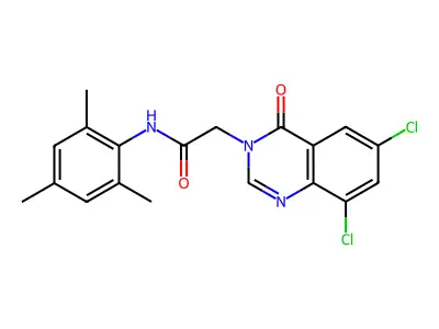 2-(6,8-Dichloro-4-oxo-3(4H)-quinazolinyl)-N-mesitylacetamide structure