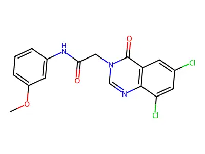 2-(6,8-Dichloro-4-oxo-3(4H)-quinazolinyl)-N-(3-methoxyphenyl)acetamide structure
