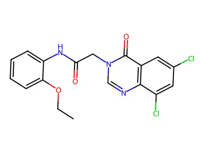 2-(6,8-Dichloro-4-oxo-3(4H)-quinazolinyl)-N-(2-ethoxyphenyl)acetamide structure