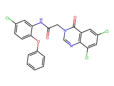 N-(5-Chloro-2-phenoxyphenyl)-2-(6,8-dichloro-4-oxo-3(4H)-quinazolinyl)acetamide structure