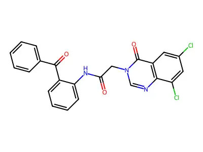 N-(2-Benzoylphenyl)-2-(6,8-dichloro-4-oxo-3(4H)-quinazolinyl)acetamide structure