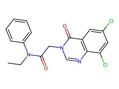 2-(6,8-Dichloro-4-oxo-3(4H)-quinazolinyl)-N-ethyl-N-phenylacetamide structure