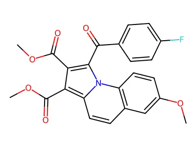 Dimethyl 1-(4-fluorobenzoyl)-7-methoxypyrrolo(1,2-A)quinoline-2,3-dicarboxylate structure