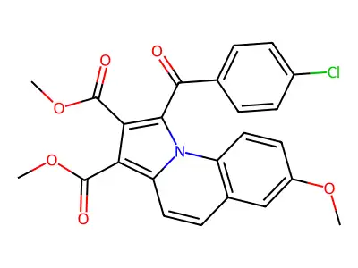 Dimethyl 1-(4-chlorobenzoyl)-7-methoxypyrrolo(1,2-A)quinoline-2,3-dicarboxylate structure