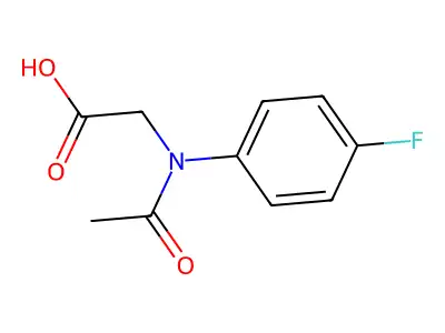 (Acetyl-4-fluoroanilino)acetic acid structure