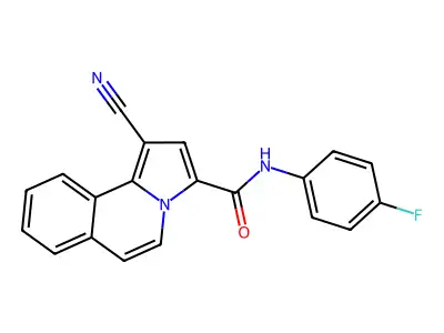 1-cyano-N-(4-fluorophenyl)pyrrolo[2,1-a]isoquinoline-3-carboxamide structure
