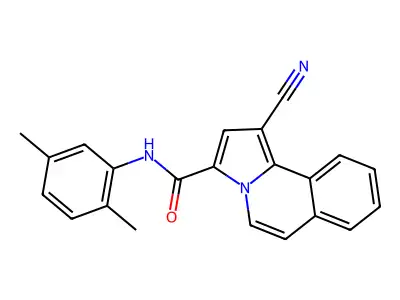 1-Cyano-N-(2,5-dimethylphenyl)pyrrolo(2,1-A)isoquinoline-3-carboxamide structure