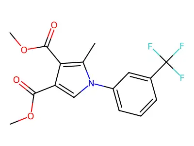 Dimethyl 2-methyl-1-(3-(trifluoromethyl)phenyl)-1H-pyrrole-3,4-dicarboxylate structure