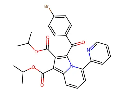 Diisopropyl 3-(4-bromobenzoyl)-5-(2-pyridinyl)-1,2-indolizinedicarboxylate structure