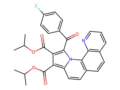 Diisopropyl 11-(4-fluorobenzoyl)pyrrolo[1,2-a][1,10]phenanthroline-9,10-dicarboxylate structure