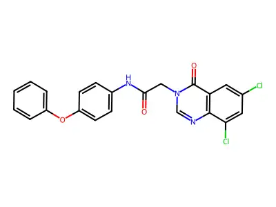 2-(6,8-Dichloro-4-oxo-3(4H)-quinazolinyl)-N-(4-phenoxyphenyl)acetamide structure