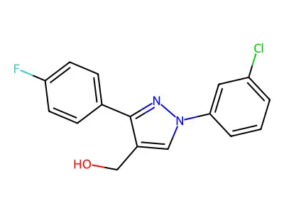 (1-(3-Chlorophenyl)-3-(4-fluorophenyl)-1H-pyrazol-4-YL)methanol structure