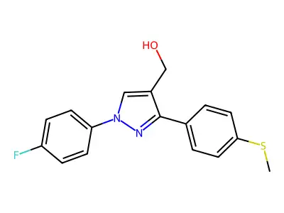 (1-(4-Fluorophenyl)-3-(4-(methylthio)phenyl)-1H-pyrazol-4-YL)methanol structure