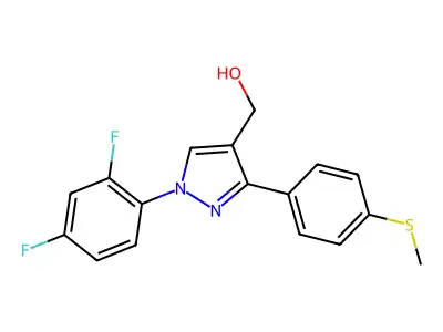 (1-(2,4-Difluorophenyl)-3-(4-(methylthio)phenyl)-1H-pyrazol-4-YL)methanol structure