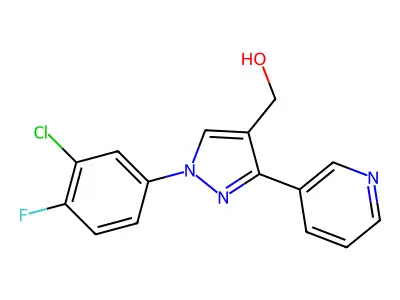 (1-(3-Chloro-4-fluorophenyl)-3-(pyridin-3-YL)-1H-pyrazol-4-YL)methanol structure