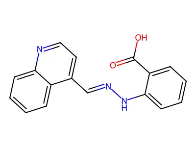 2-{2-[(Quinolin-4-yl)methylidene]hydrazin-1-yl}benzoic acid structure
