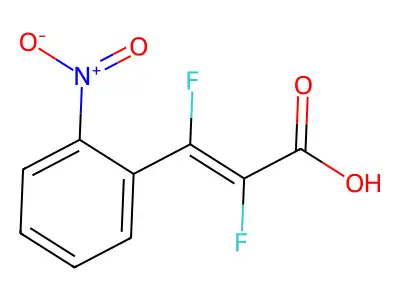 2,3-difluoro-3-(2-nitrophenyl)prop-2-enoic Acid structure