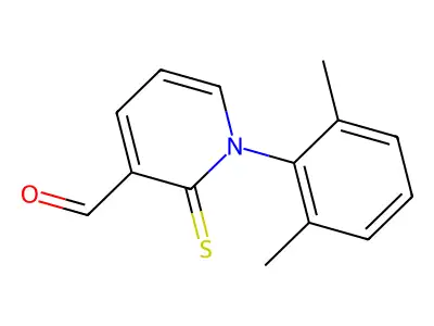 3-Pyridinecarboxaldehyde, 1-(2,6-dimethylphenyl)-1,2-dihydro-2-thioxo- structure