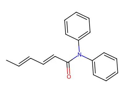 N,N-diphenylhexa-2,4-dienamide structure