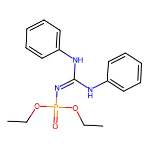 Diethyl N-(dianilinomethylidene)phosphoramidate structure