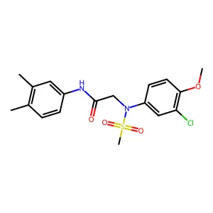 2-[3-chloro-4-methoxy(methylsulfonyl)anilino]-N-(3,4-dimethylphenyl)acetamide structure