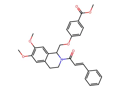 Methyl 4-[[6,7-dimethoxy-2-(3-phenylprop-2-enoyl)-3,4-dihydro-1H-isoquinolin-1-yl]methoxy]benzoate structure