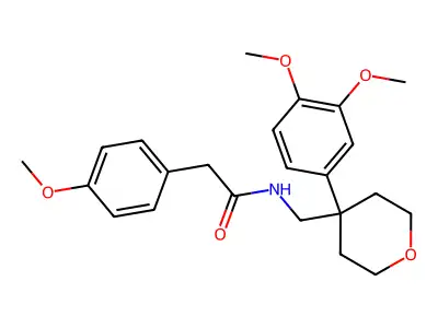 N-[[4-(3,4-dimethoxyphenyl)oxan-4-yl]methyl]-2-(4-methoxyphenyl)acetamide structure
