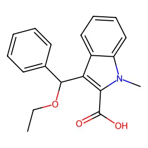 1H-Indole-2-carboxylic acid, 3-(ethoxyphenylmethyl)-1-methyl- structure