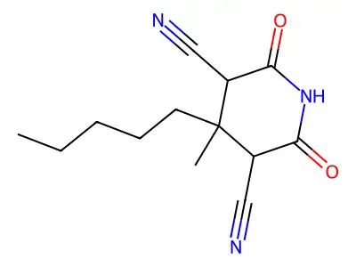 3,5-Piperidinedicarbonitrile, 2,6-dioxo-4-methyl-4-pentyl- structure