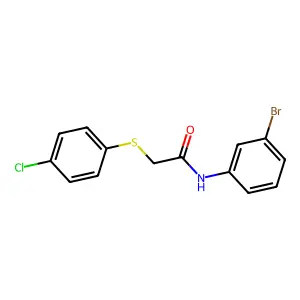 N-(3-bromophenyl)-2-[(4-chlorophenyl)sulfanyl]acetamide structure