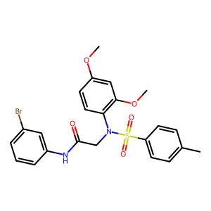 N-(3-bromophenyl)-2-(2,4-dimethoxy-N-(4-methylphenyl)sulfonylanilino)acetamide structure