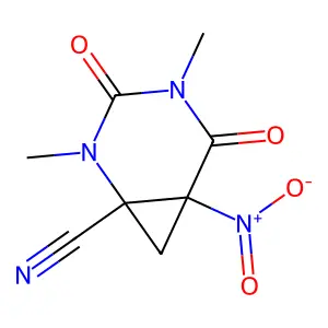 2,4-Dimethyl-6-nitro-3,5-dioxo-2,4-diazabicyclo[4.1.0]heptane-1-carbonitrile structure