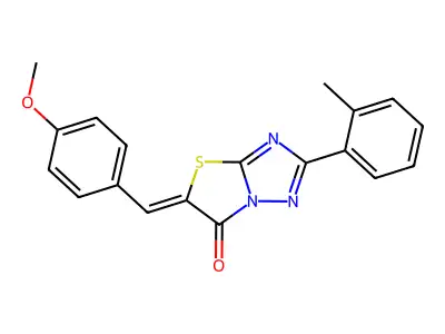 (5Z)-5-(4-methoxybenzylidene)-2-(2-methylphenyl)[1,3]thiazolo[3,2-b][1,2,4]triazol-6(5H)-one structure