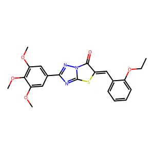 (5Z)-5-(2-ethoxybenzylidene)-2-(3,4,5-trimethoxyphenyl)[1,3]thiazolo[3,2-b][1,2,4]triazol-6(5H)-one structure