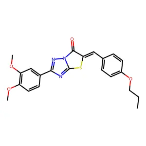 (5Z)-2-(3,4-dimethoxyphenyl)-5-(4-propoxybenzylidene)[1,3]thiazolo[3,2-b][1,2,4]triazol-6(5H)-one structure