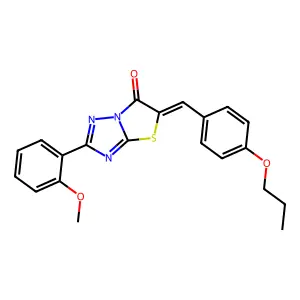 (5Z)-2-(2-methoxyphenyl)-5-(4-propoxybenzylidene)[1,3]thiazolo[3,2-b][1,2,4]triazol-6(5H)-one structure