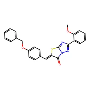 (5Z)-5-[4-(benzyloxy)benzylidene]-2-(2-methoxyphenyl)[1,3]thiazolo[3,2-b][1,2,4]triazol-6(5H)-one structure