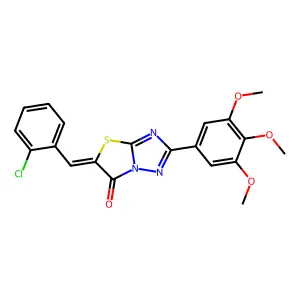 (5Z)-5-(2-chlorobenzylidene)-2-(3,4,5-trimethoxyphenyl)[1,3]thiazolo[3,2-b][1,2,4]triazol-6(5H)-one structure