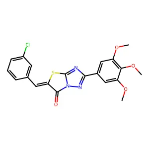 (5Z)-5-(3-chlorobenzylidene)-2-(3,4,5-trimethoxyphenyl)[1,3]thiazolo[3,2-b][1,2,4]triazol-6(5H)-one structure