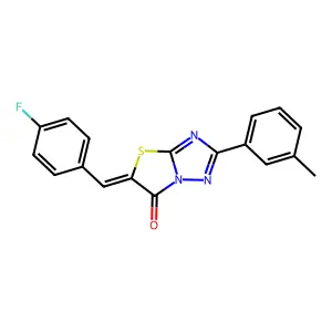 (5Z)-5-(4-fluorobenzylidene)-2-(3-methylphenyl)[1,3]thiazolo[3,2-b][1,2,4]triazol-6(5H)-one structure