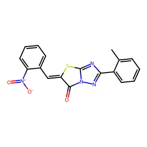 (Z)-5-(2-nitrobenzylidene)-2-(o-tolyl)thiazolo[3,2-b][1,2,4]triazol-6(5H)-one structure