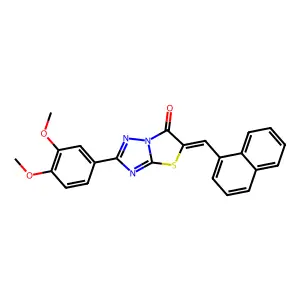 (5Z)-2-(3,4-dimethoxyphenyl)-5-(1-naphthylmethylene)[1,3]thiazolo[3,2-b][1,2,4]triazol-6(5H)-one structure