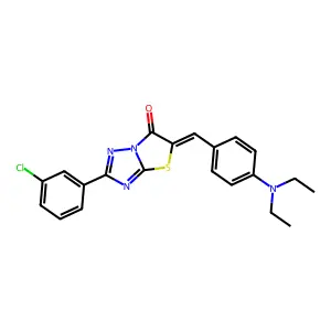 (5Z)-2-(3-chlorophenyl)-5-[4-(diethylamino)benzylidene][1,3]thiazolo[3,2-b][1,2,4]triazol-6(5H)-one structure