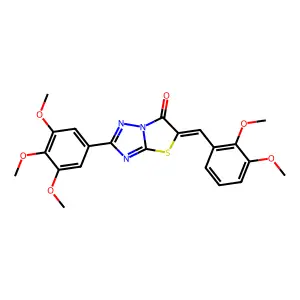 (5Z)-5-(2,3-dimethoxybenzylidene)-2-(3,4,5-trimethoxyphenyl)[1,3]thiazolo[3,2-b][1,2,4]triazol-6(5H)-one structure