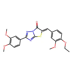 (5Z)-2-(3,4-dimethoxyphenyl)-5-(4-ethoxy-3-methoxybenzylidene)[1,3]thiazolo[3,2-b][1,2,4]triazol-6(5H)-one structure