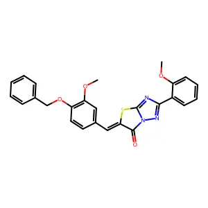 (5Z)-5-[4-(benzyloxy)-3-methoxybenzylidene]-2-(2-methoxyphenyl)[1,3]thiazolo[3,2-b][1,2,4]triazol-6(5H)-one structure