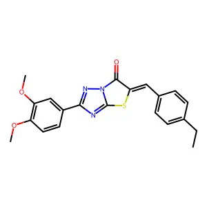 (5Z)-2-(3,4-dimethoxyphenyl)-5-(4-ethylbenzylidene)[1,3]thiazolo[3,2-b][1,2,4]triazol-6(5H)-one structure